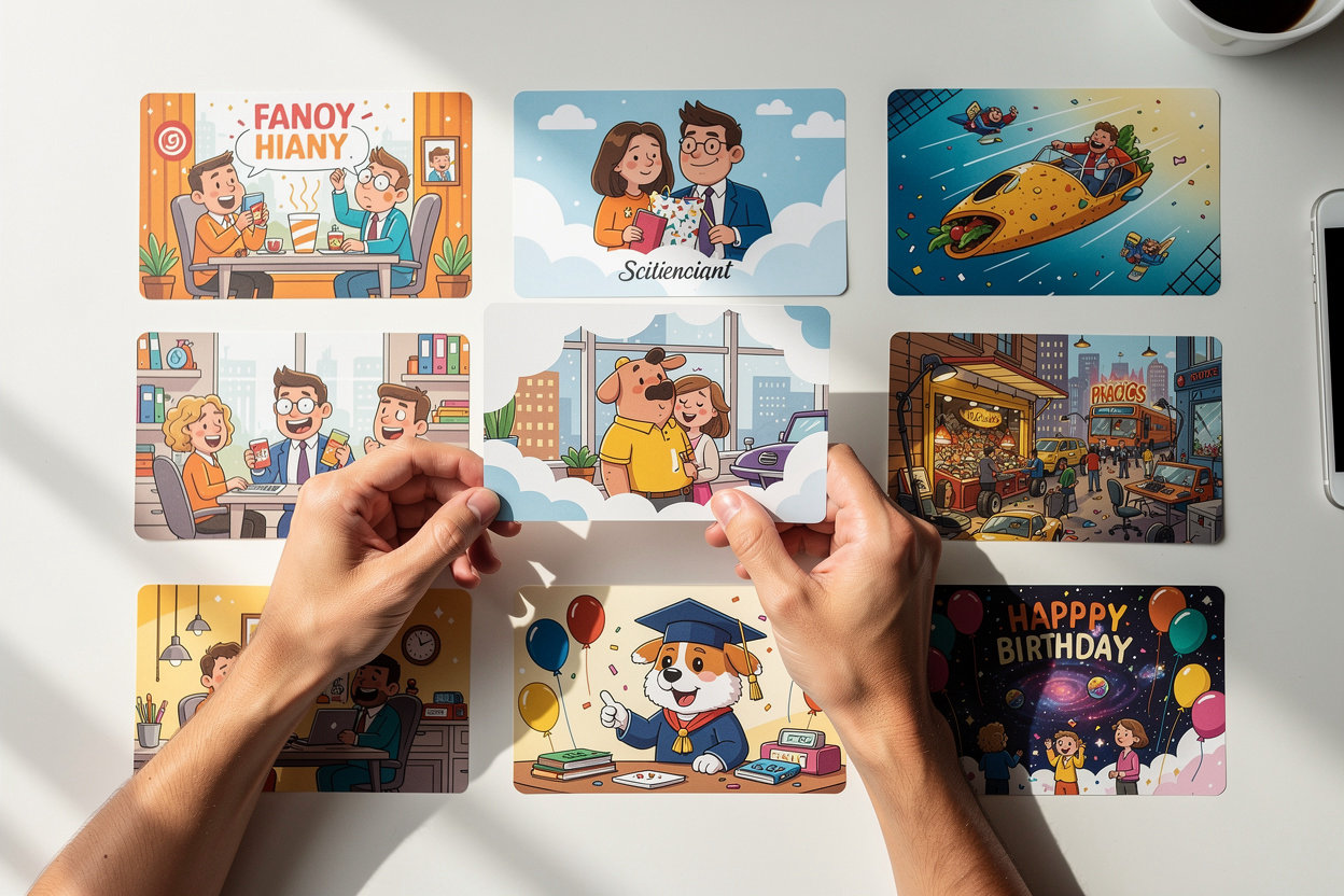 Personalised Cartoon Scenes | Send A Scene custom animated gift samples showcase emotional range and quality